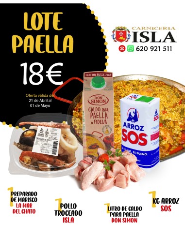 Lote preparado para paella