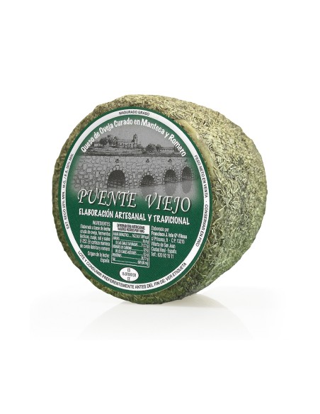 Queso curado en manteca y romero Puente Viejo - artesano de oveja